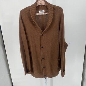 Goodfellow Mens Shawl Collared Cardigan Size XXL Brown Knit Office Holiday